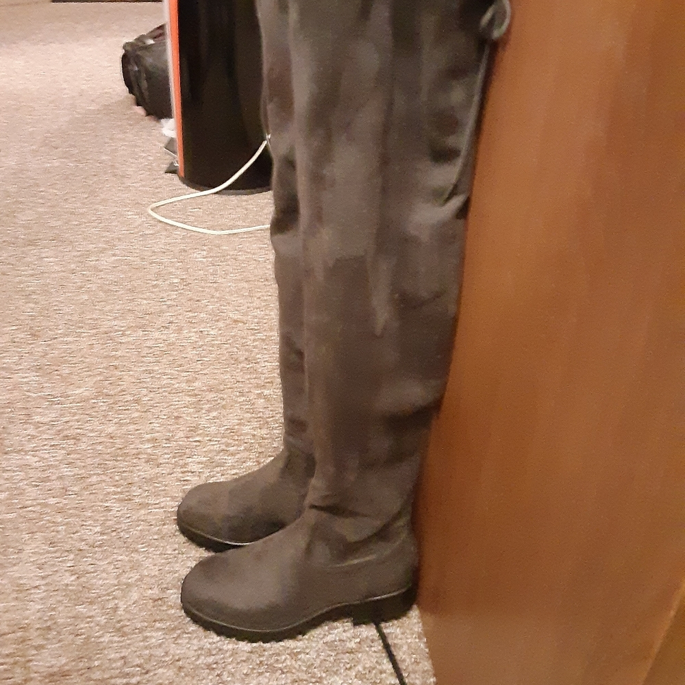 Grey Over the Knee Boots 8.5
